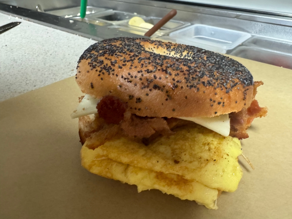 Bacon Egg & Cheese Plain Bagel Meal.