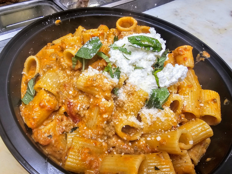 Rigatoni Bolognese.