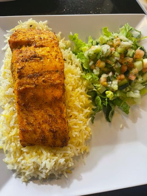 Salmon Kabob.