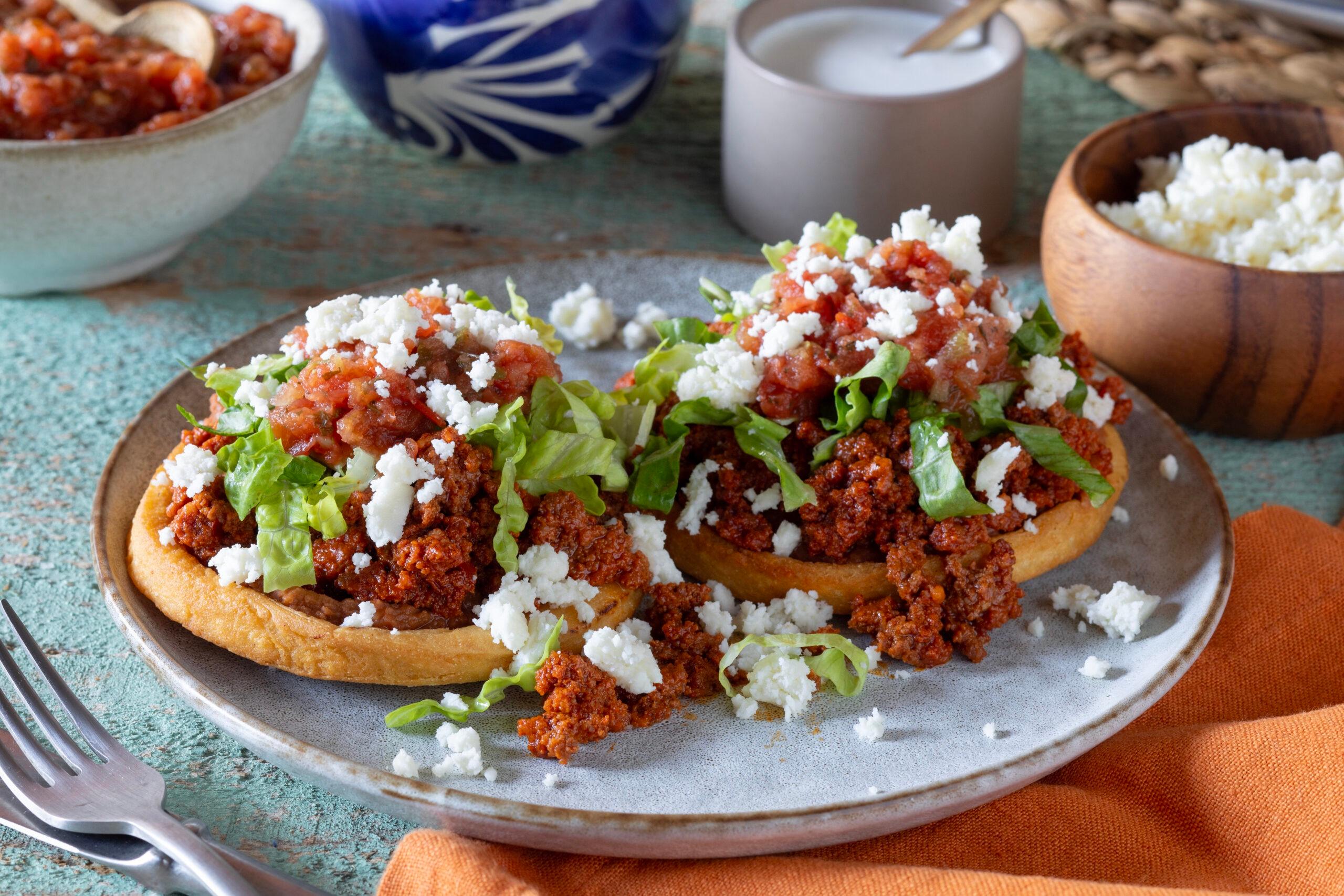 3 Sopes Chicharron.