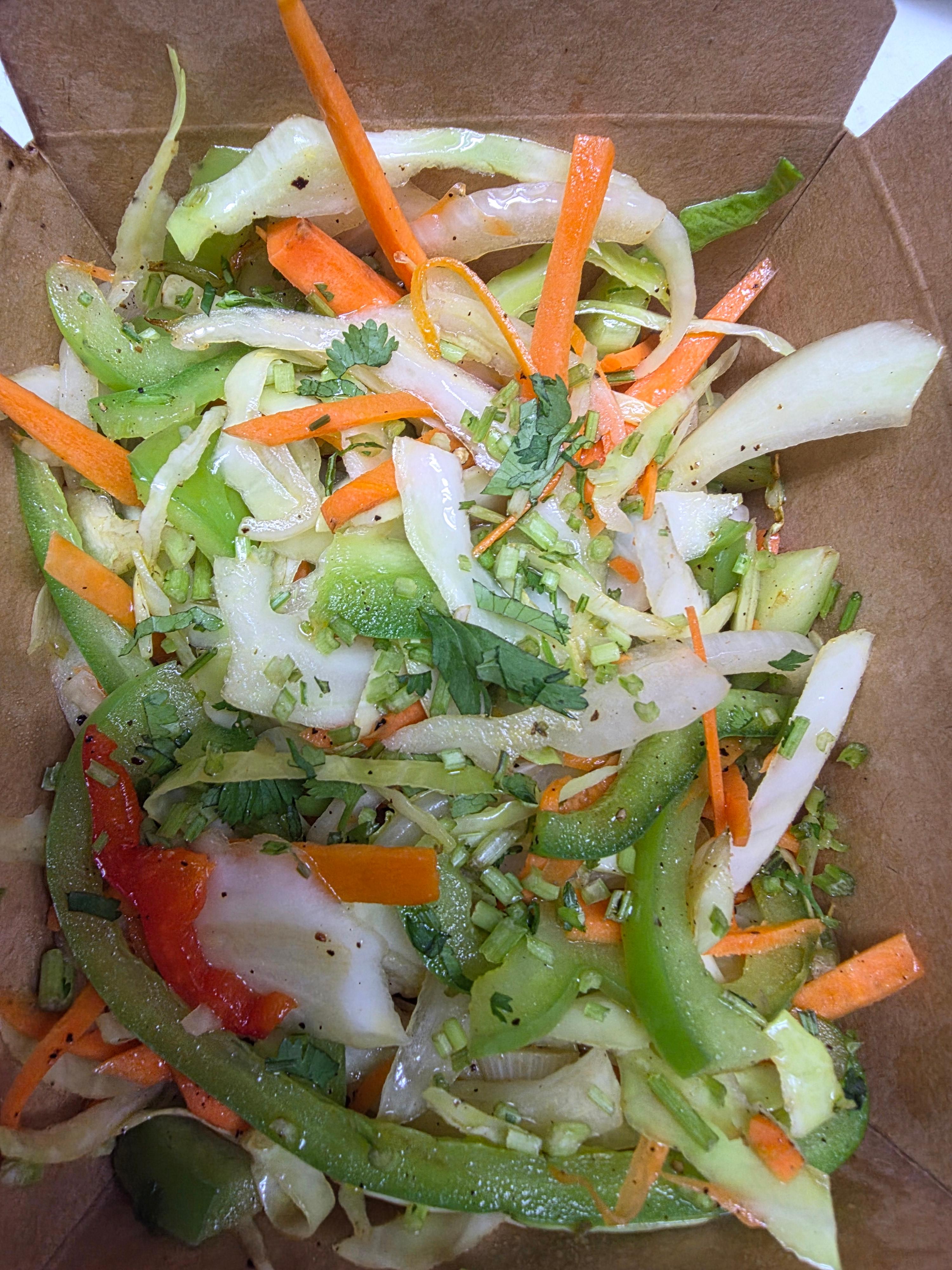 Sauteed Mix Veg. (Cabbage, Onions, Bell Peppers, Carrot).