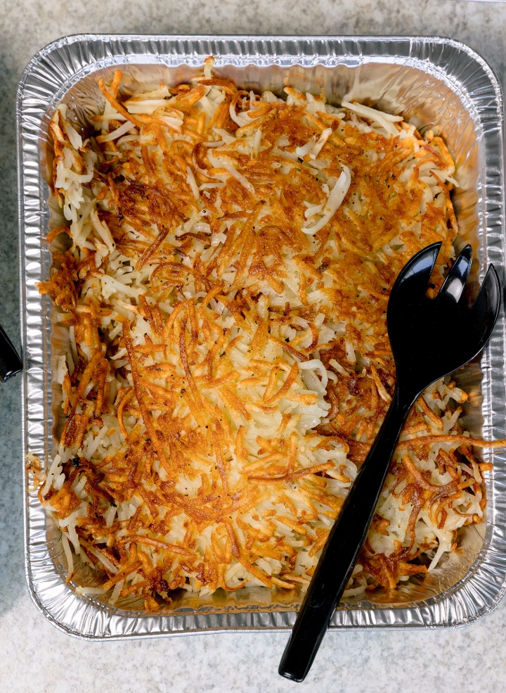 Pan of Hash Browns.