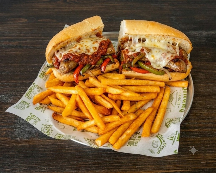 Sausage Parmigiana Sandwich.