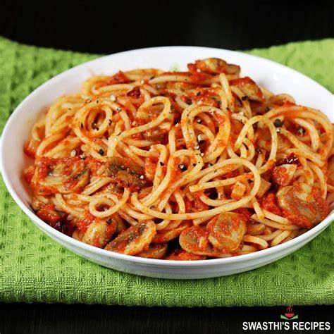 Spaghetti w/ Mushrooms.