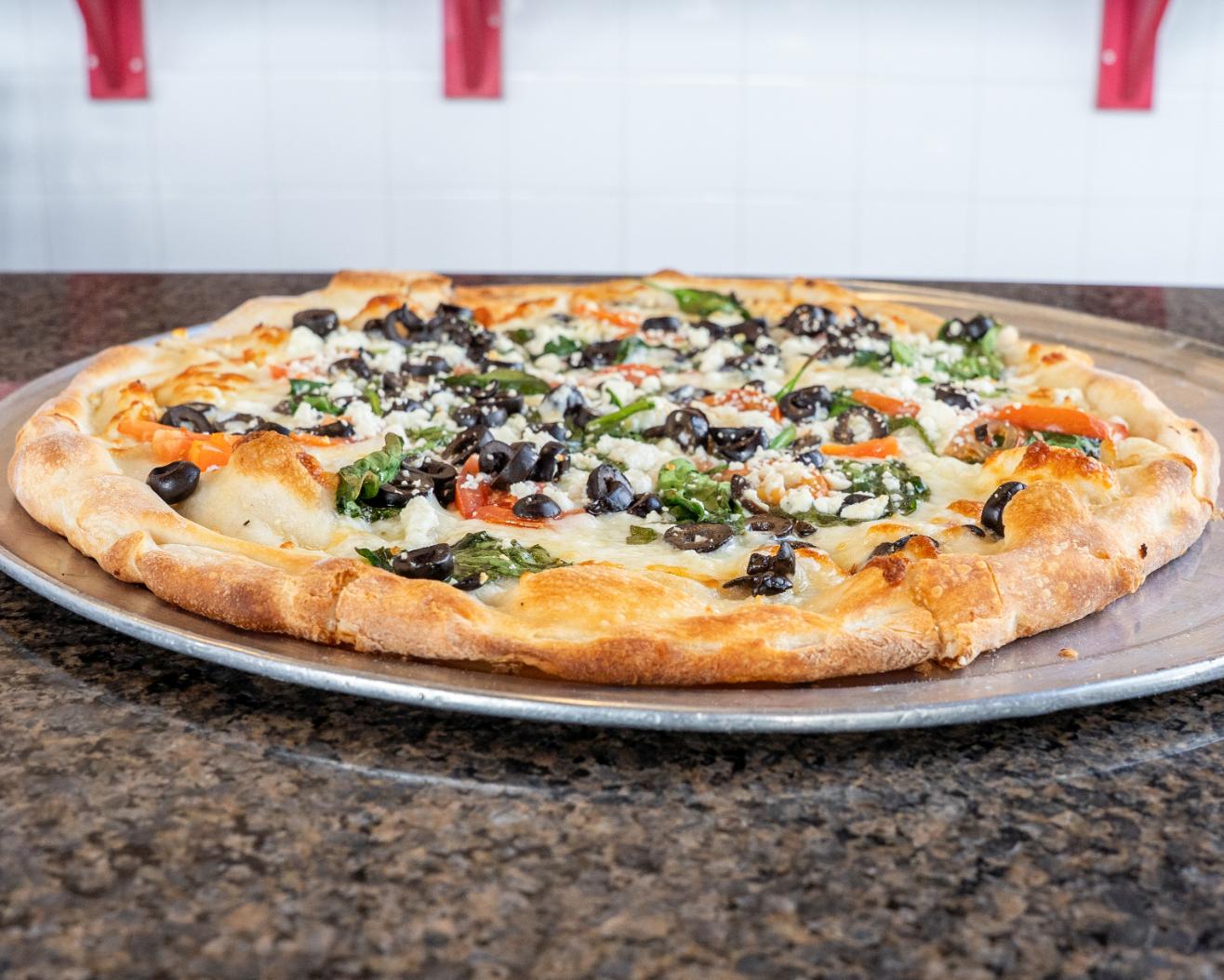 18" Mediterranean Pizza.