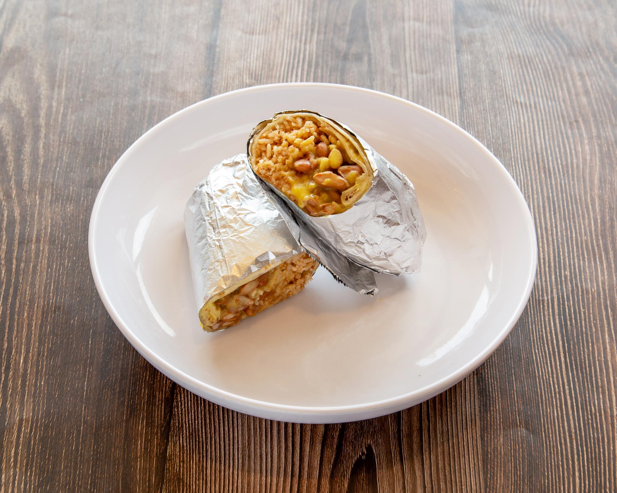 Cheezy Bean and Rice Burrito.
