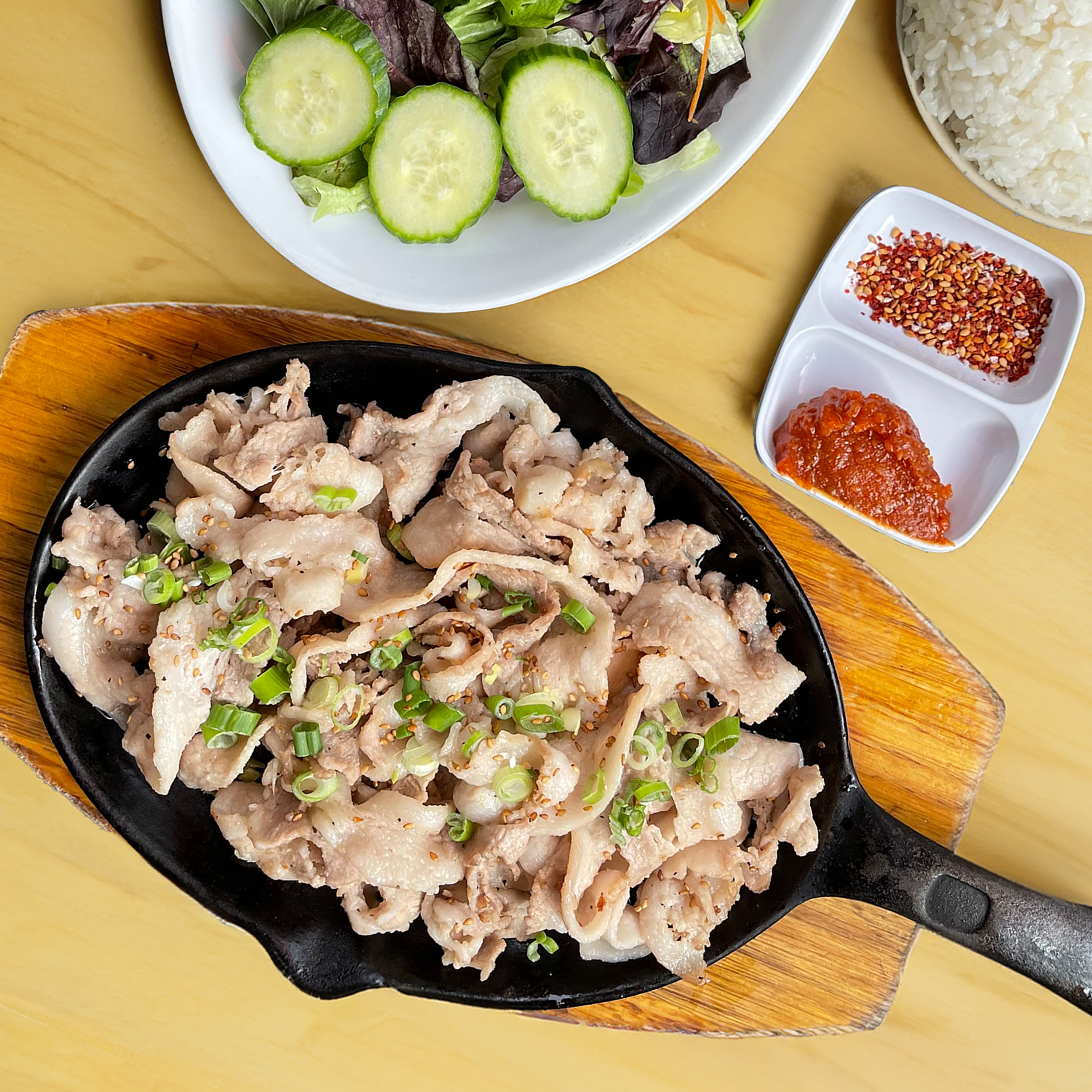 Fried Pork Belly Set (삼겹살) ⭐.