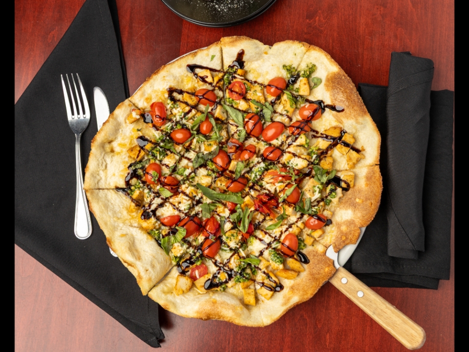 Caprese Chicken Pizza.
