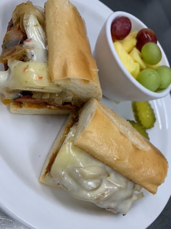 Spicy Hot Link Sandwich.