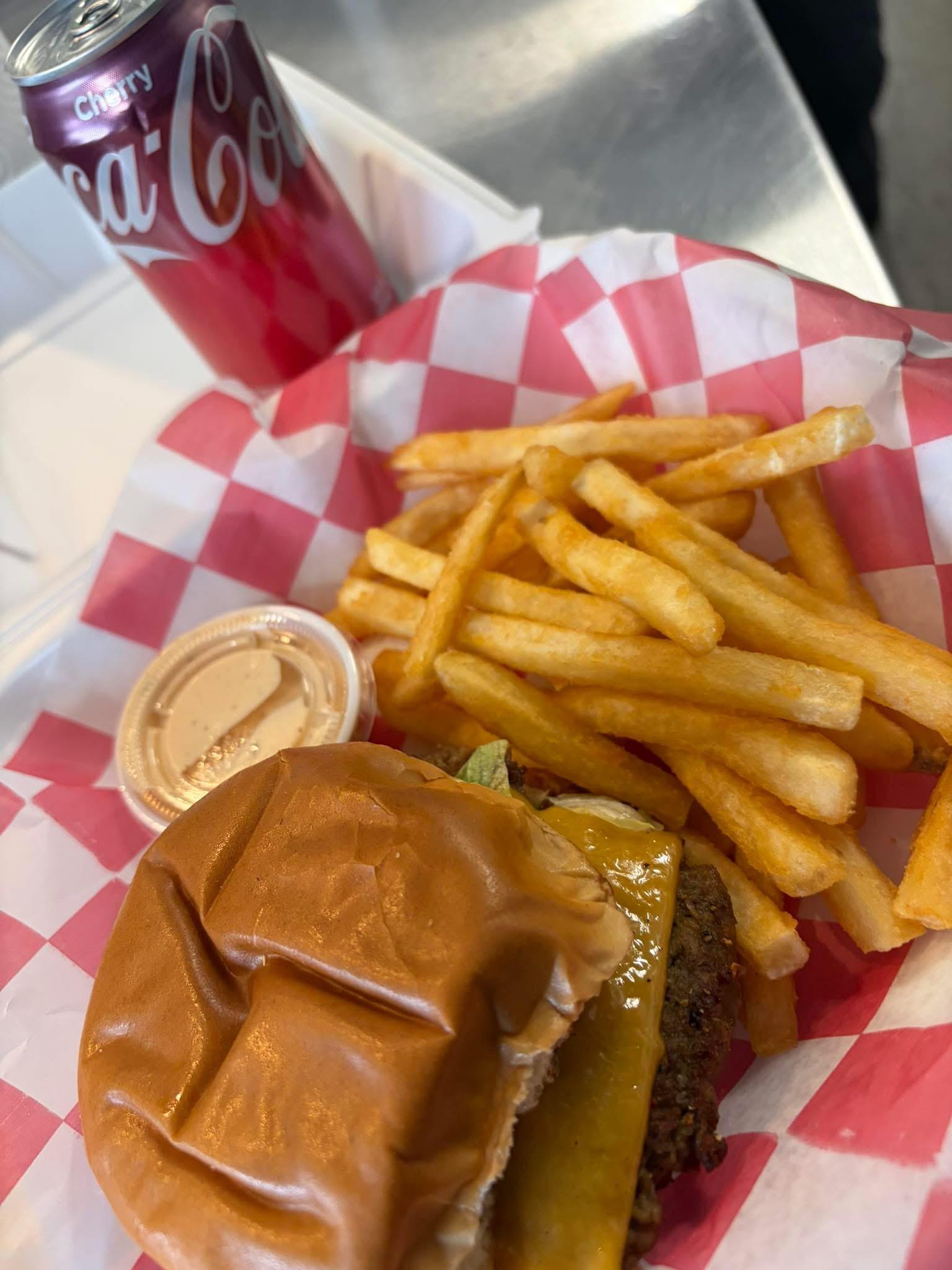 Lunch Special Plain Burger, Small fry and Canned drink..