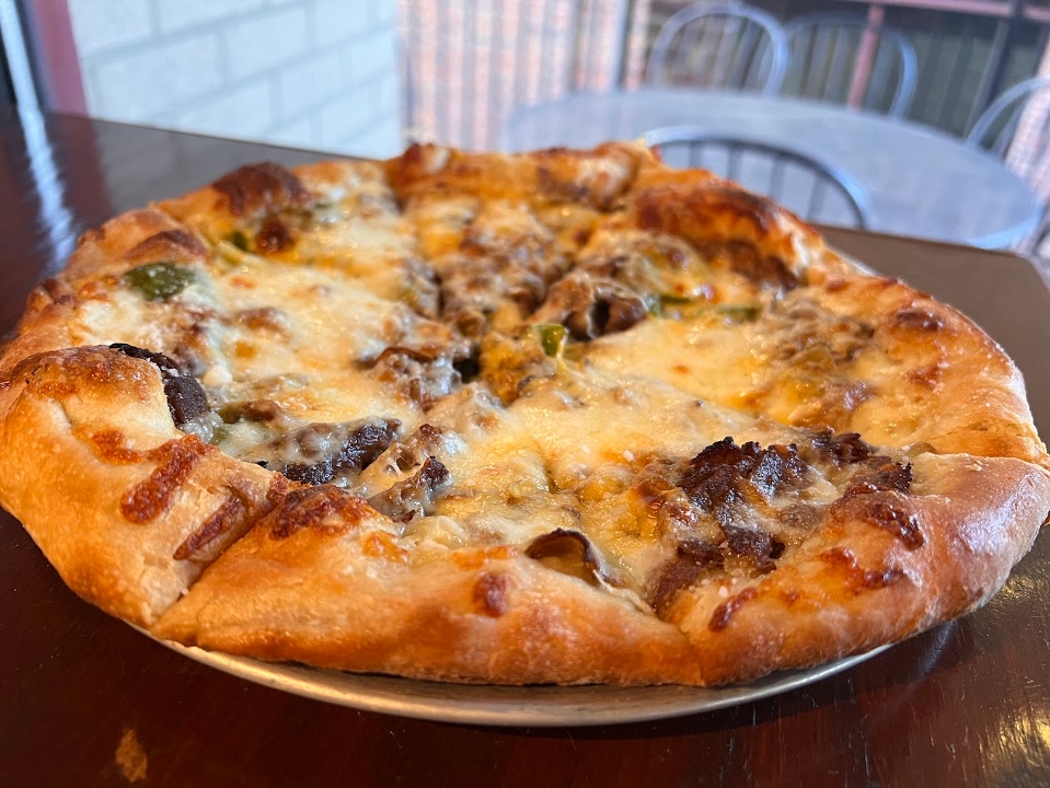 LRG Philly Cheesesteak Pizza.
