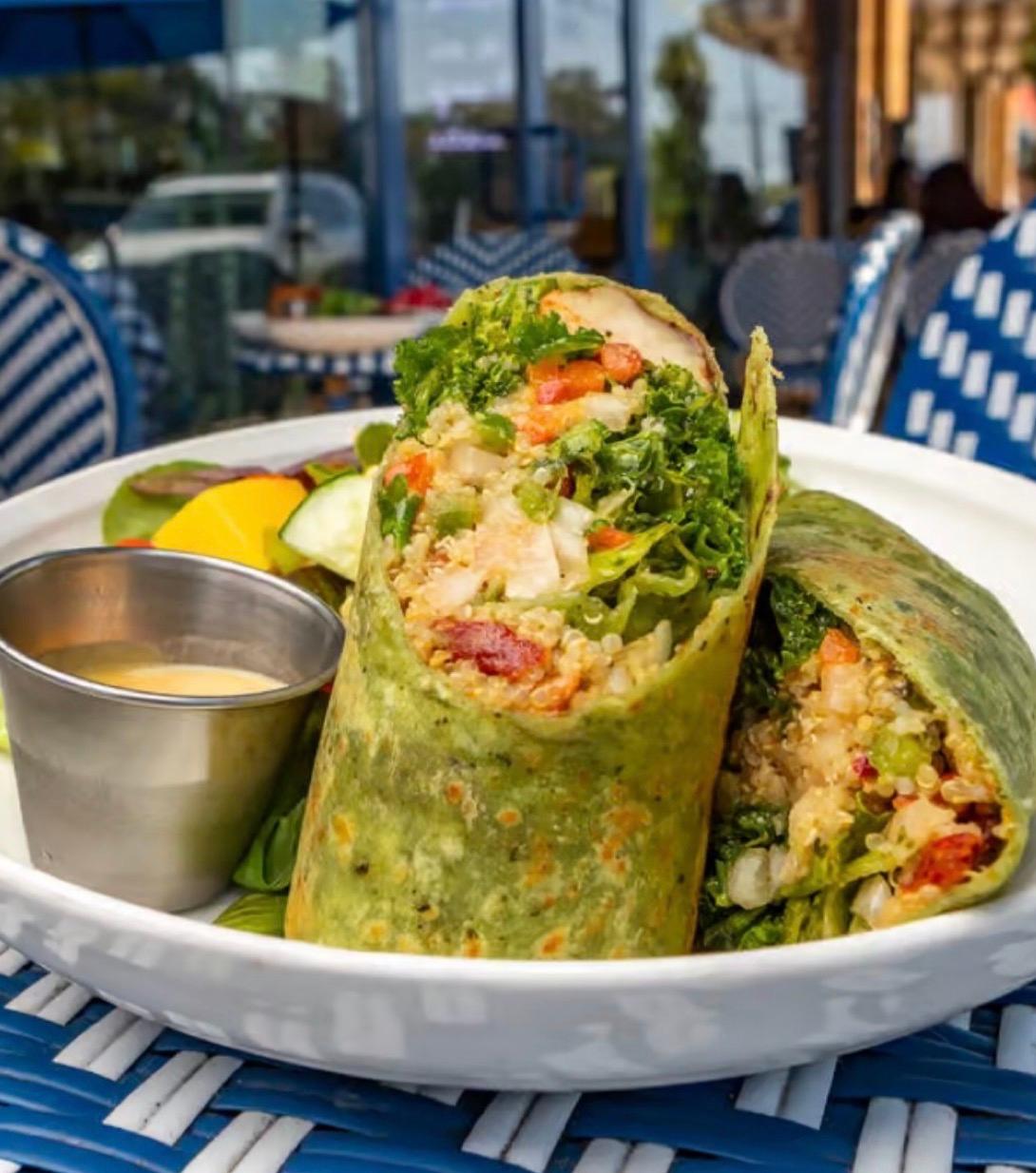 Vegan Kale Quinoa Wrap.