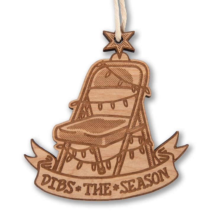 Dibs The Season Wood Ornament.