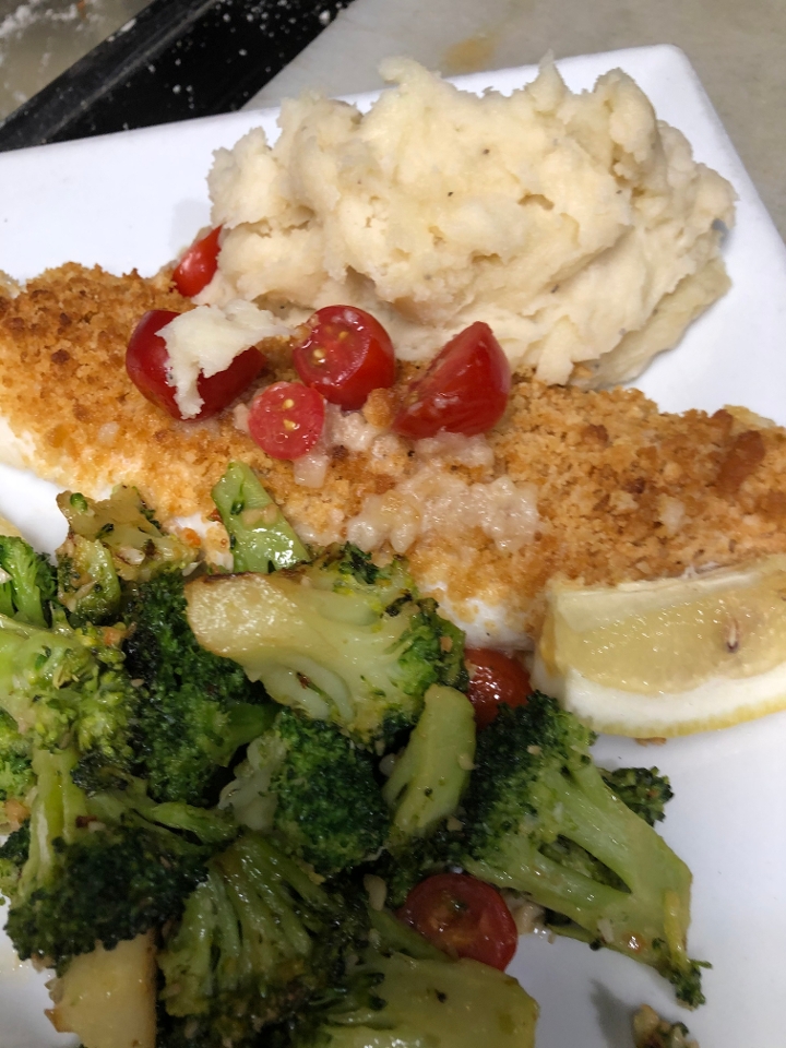 Baked Haddock with Potato & Veggie.