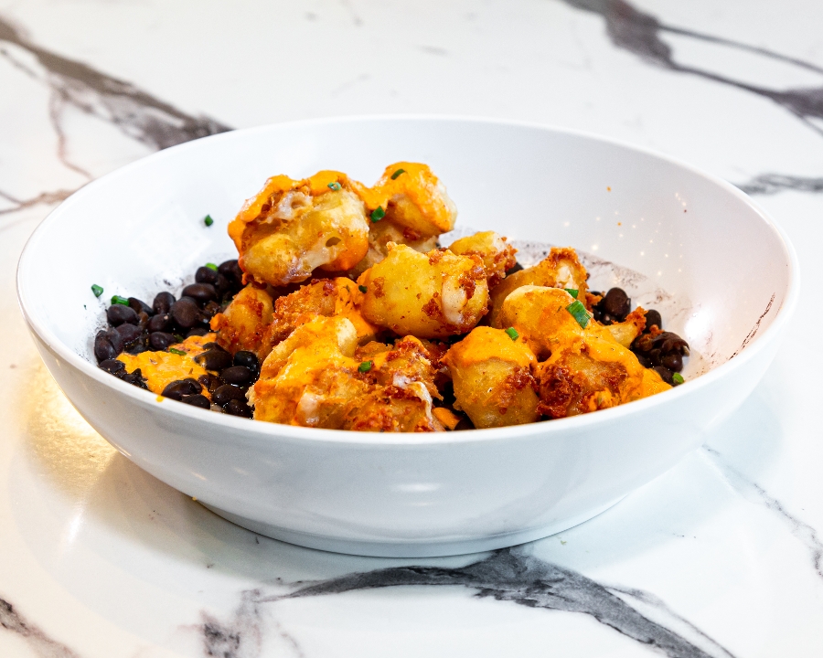 Beer- Battered Cheddar Curds.