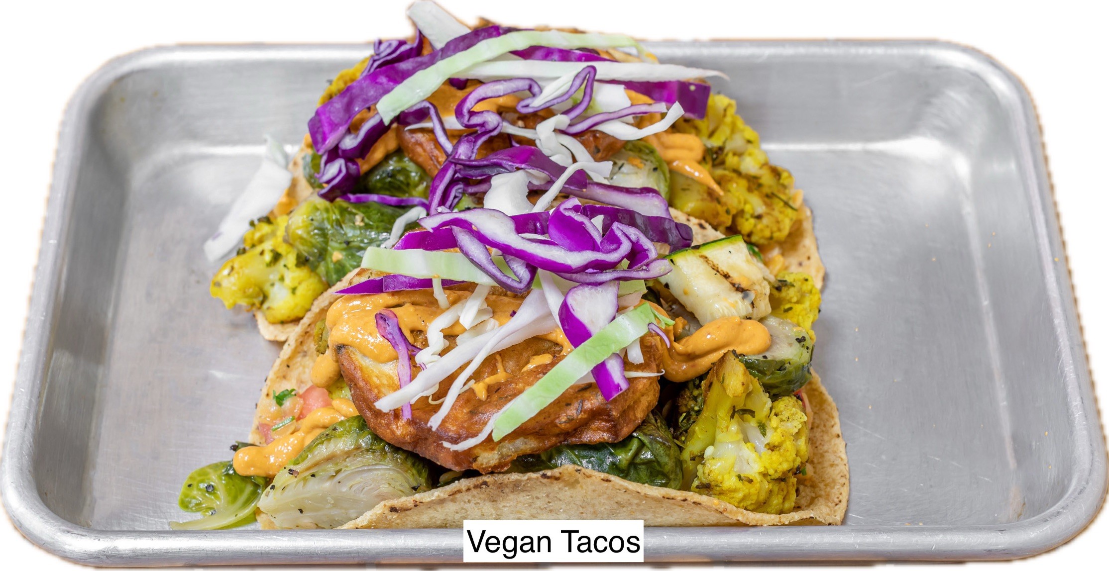 Vegan Veggies Tacos, Corn Tortillas, Mexican Brown Rice, Black Beans.