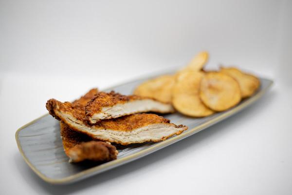 Fried Chicken Fingers with Chips.