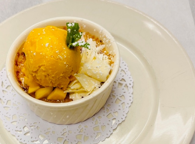 White Chocolate Creme Brûlée.