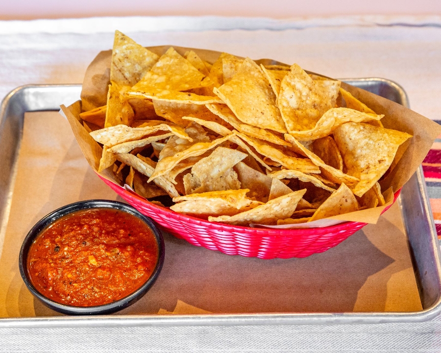 House-Made Chips and Salsa Roja.
