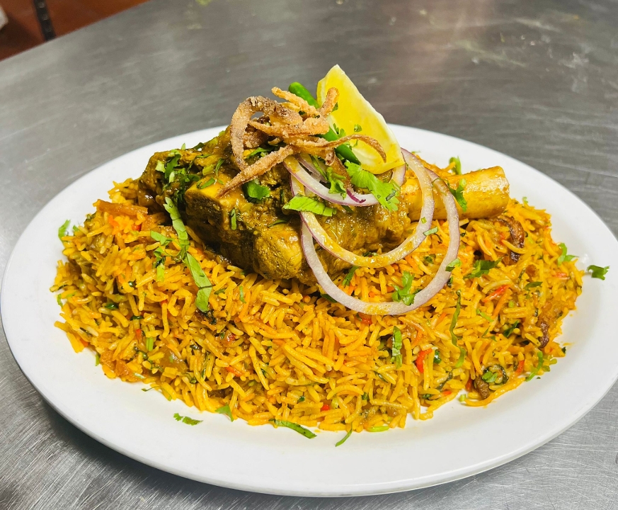 Lamb Shank Avadhi Biryani.