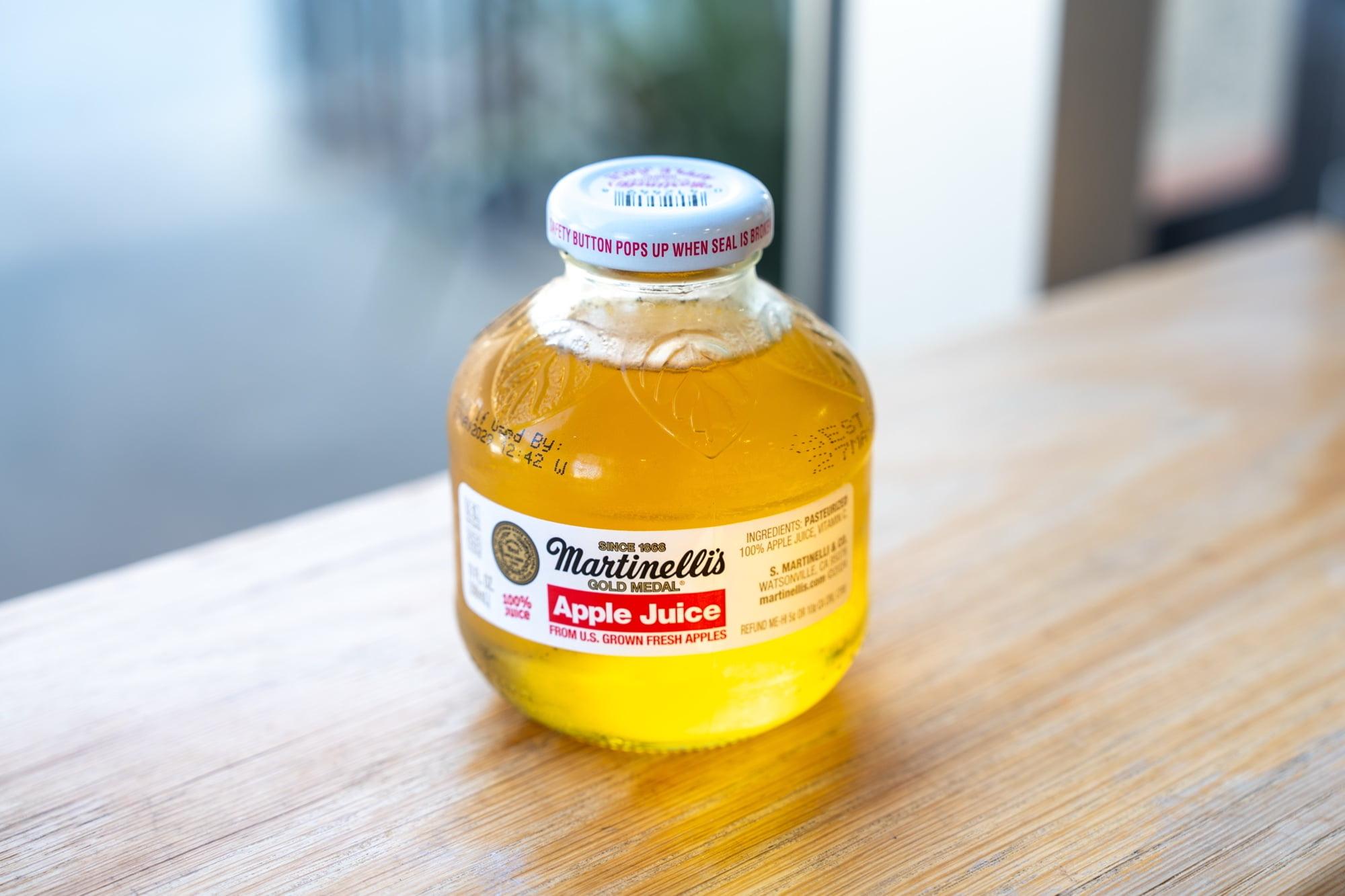 Sparkling Martinelli's Apple Juice.
