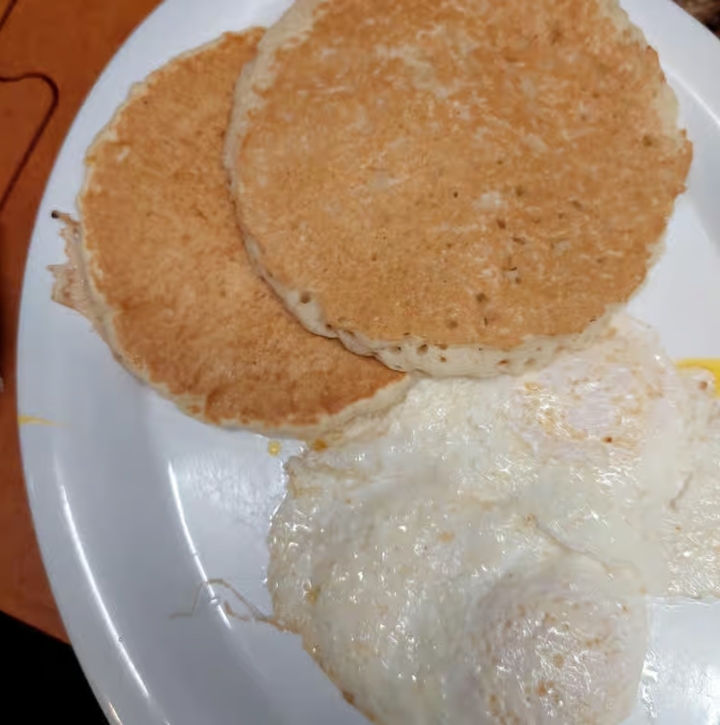 #4 Two Eggs And Two Small Hot Cakes.