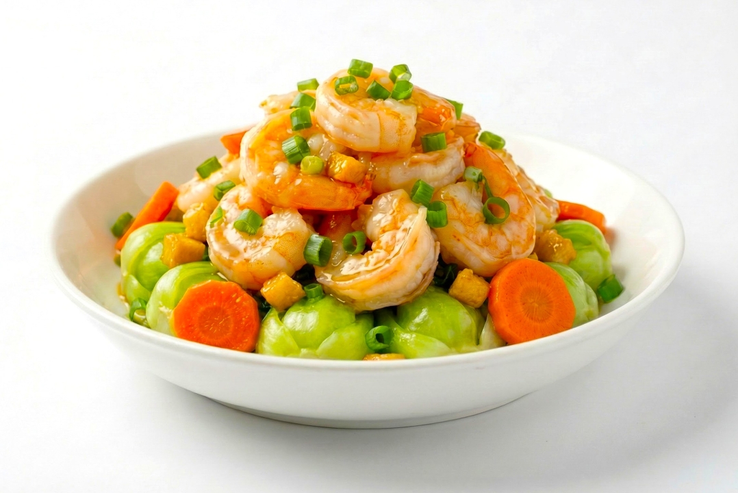 Shrimp and Baby Bok - Clear Garlic Sauce.