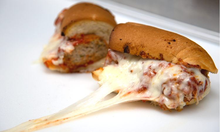 Meatball Parmigiana Hero.