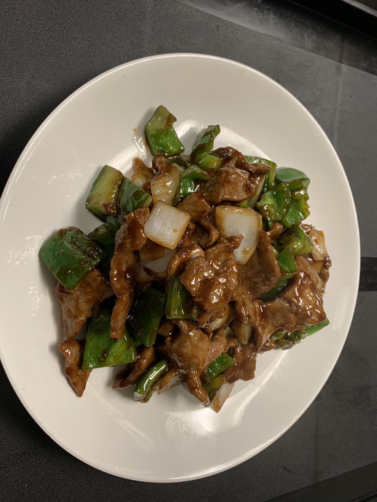 43 青椒牛PEPPER STEAK WITH ONIONS.