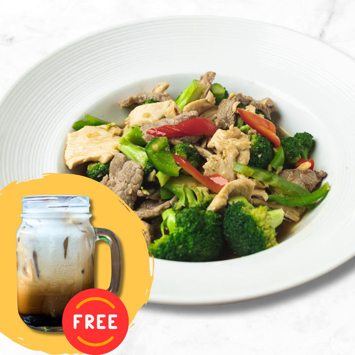 Broccoli Stir-Fry (with FREE Thai Iced Coffee).