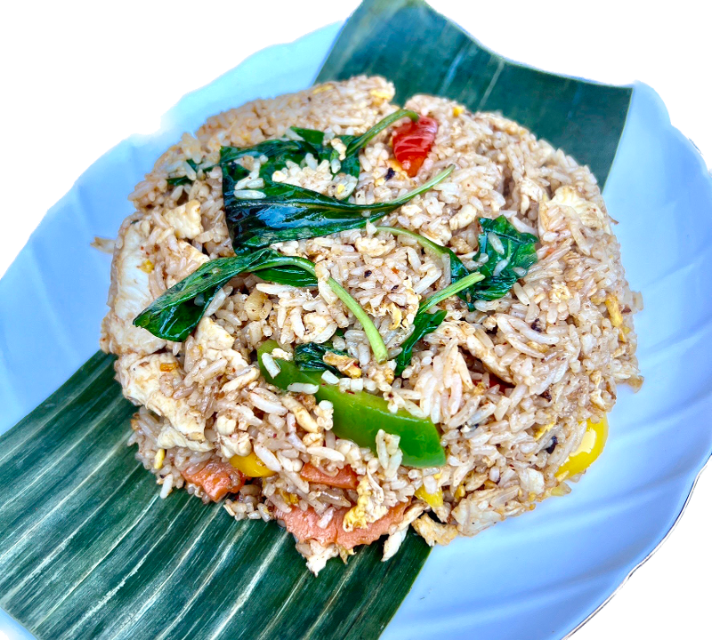 Basil Fried Rice (L).
