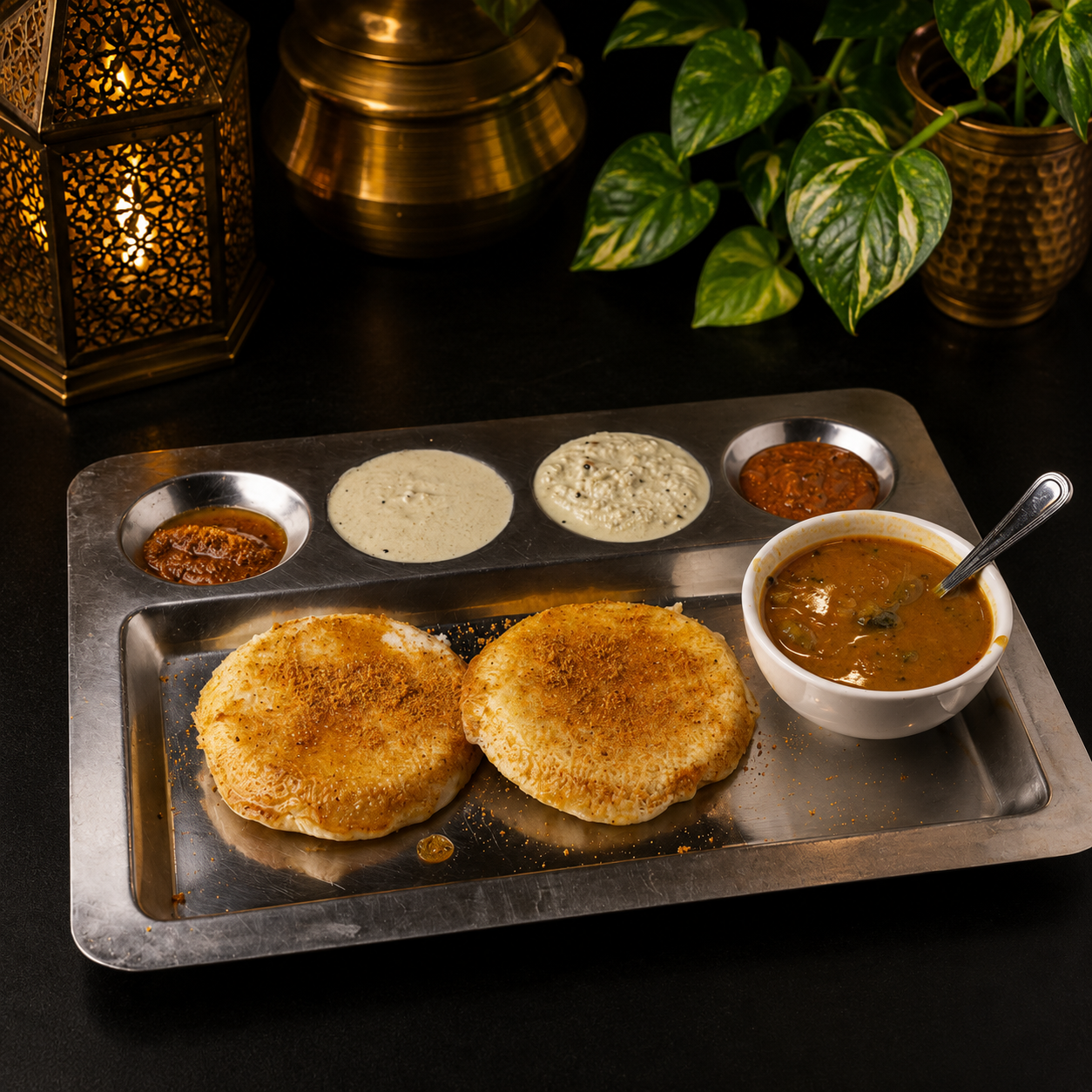 Thatte Ghee Podi Idly (2 pcs).