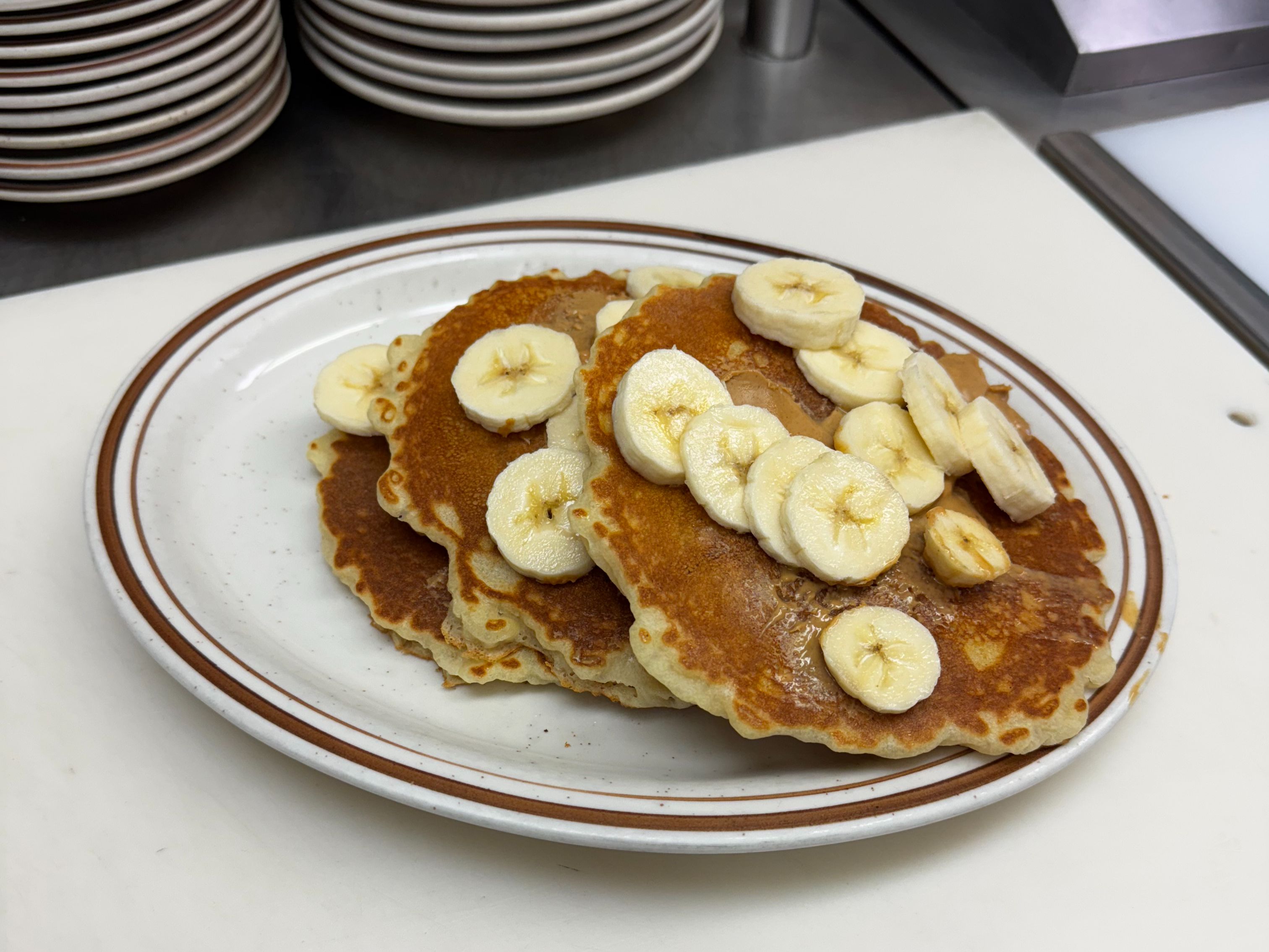 Peanut Butter & Banana Pancakes.