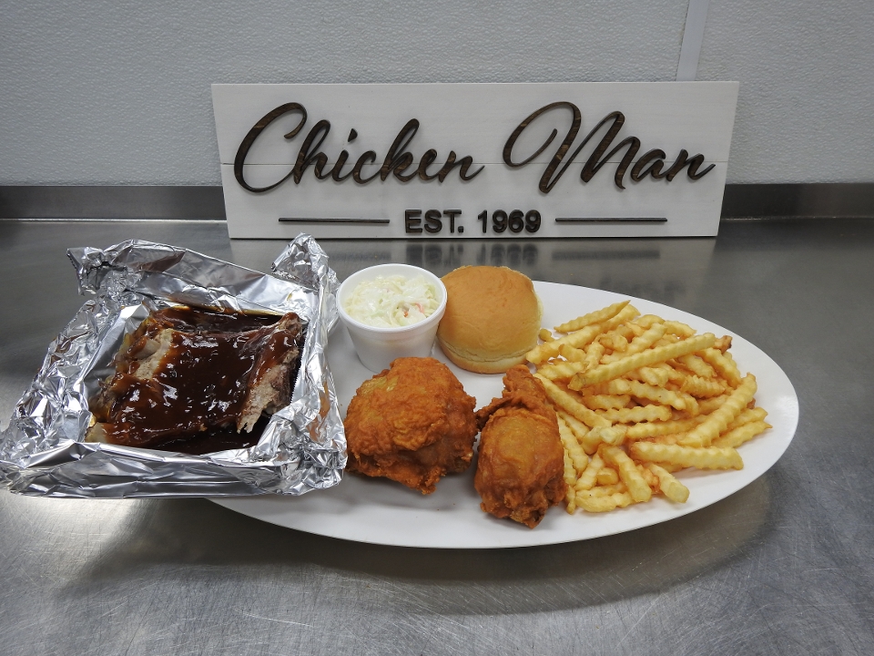 Chicken & Ribs Dinner.