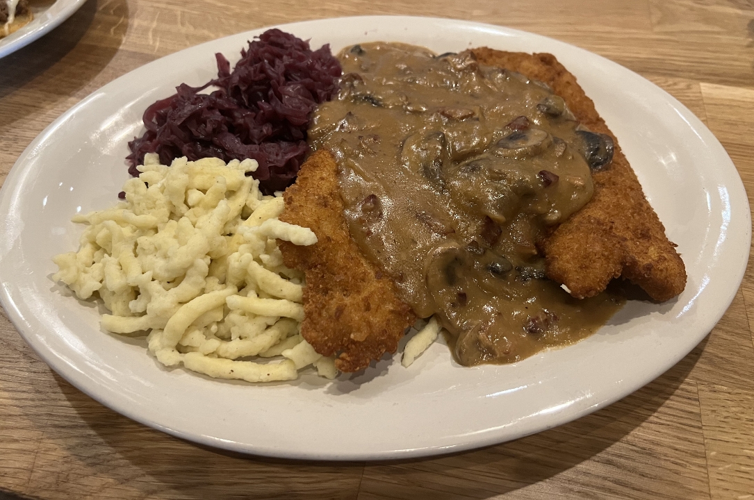 Jaeger Schnitzel.