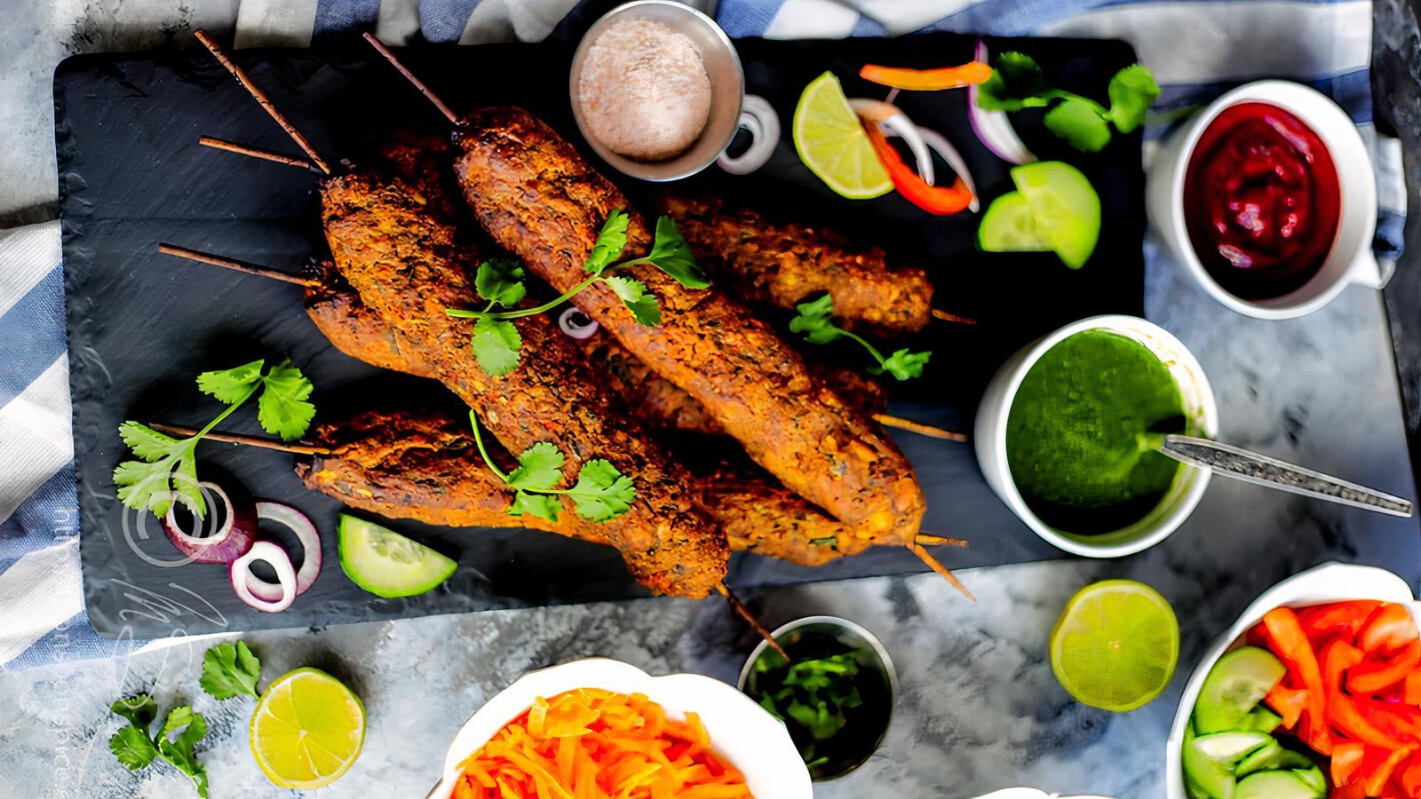 Lamb Seekh Kebab.