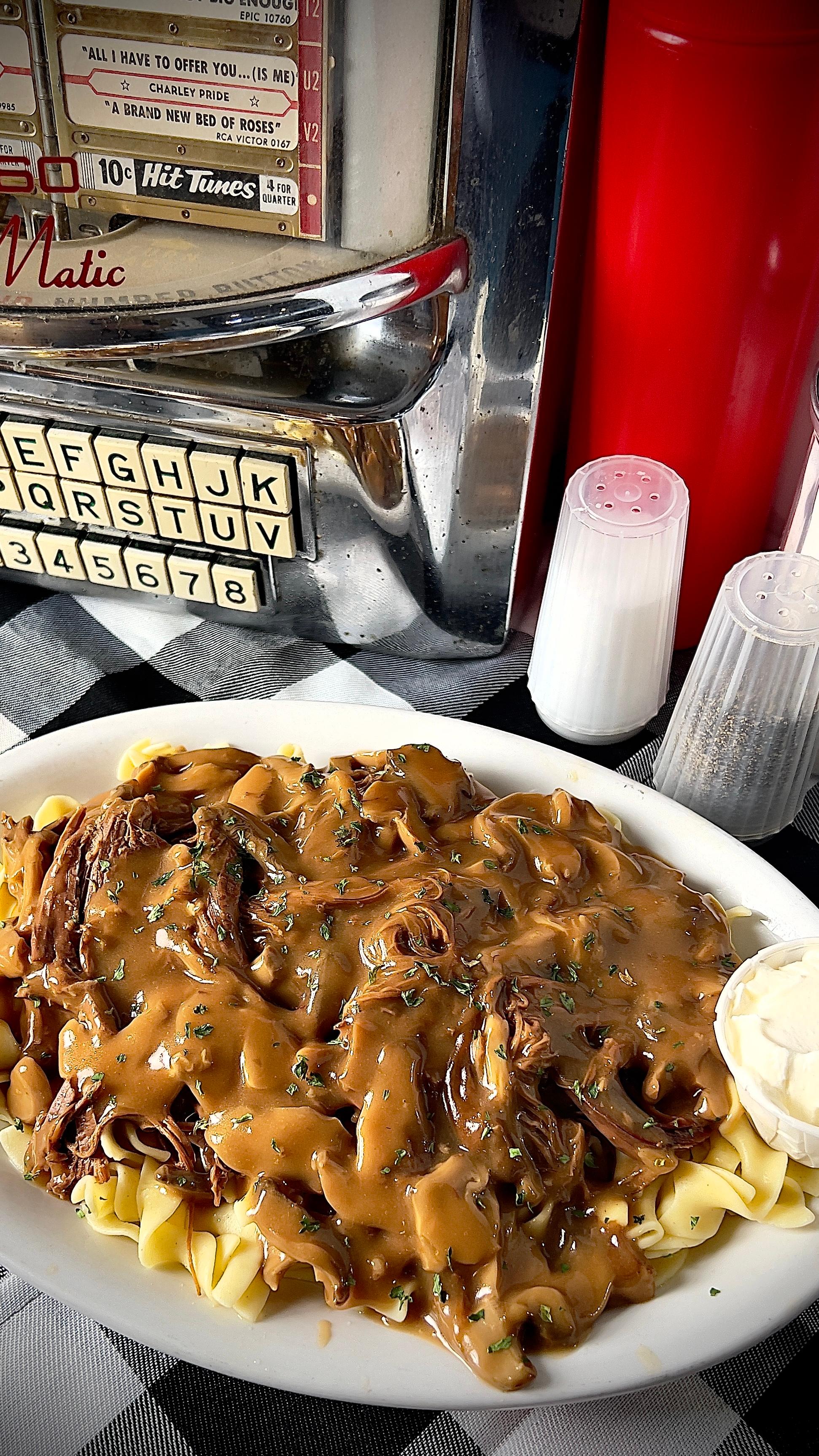 Beef Stroganoff*.