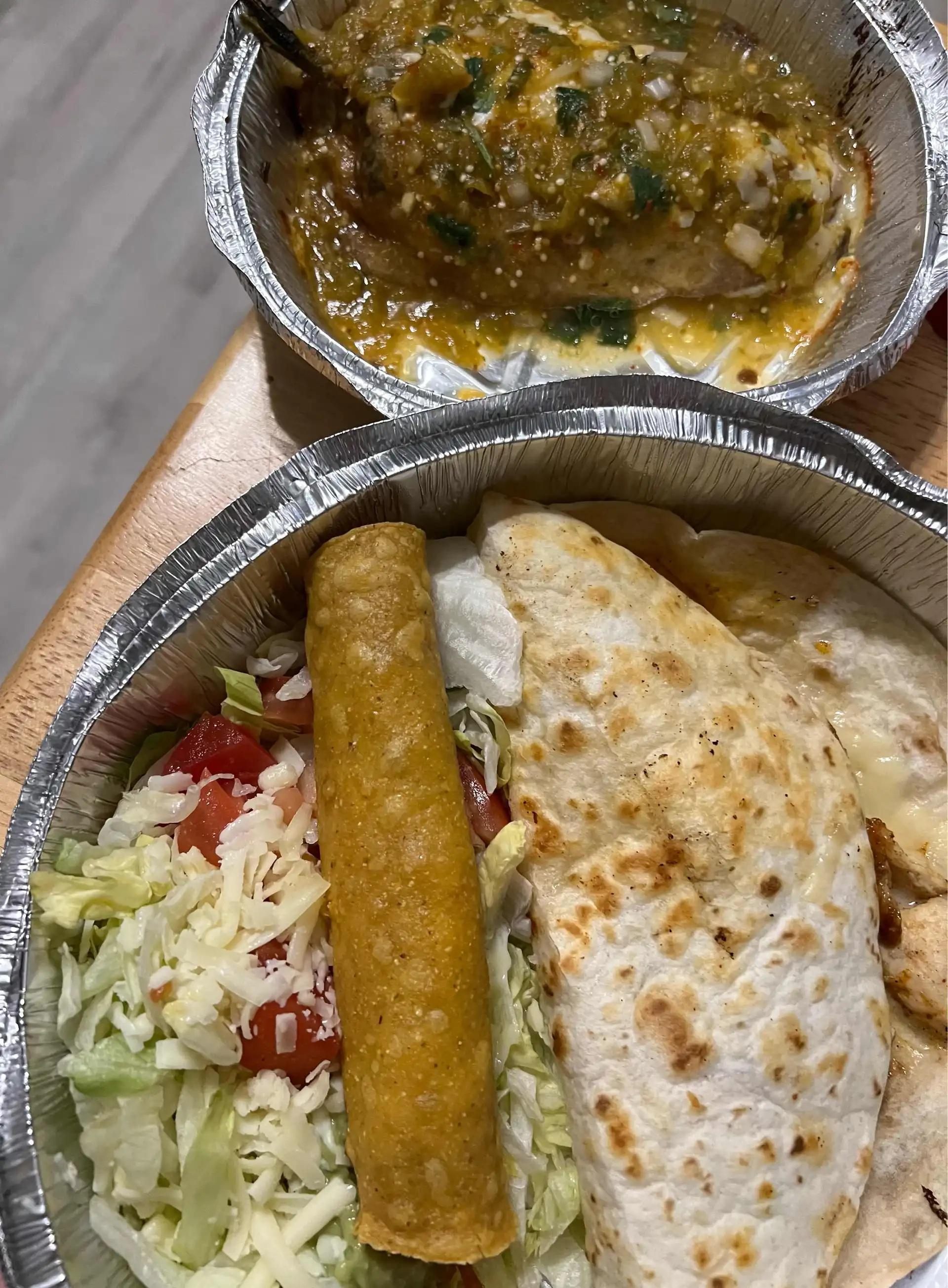 Grilled Chicken Quesadilla, Flauta & Chile Relleno.