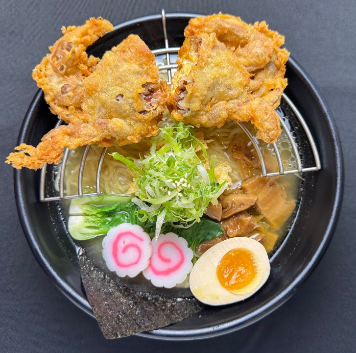 Ultimate Ramen with fresh soft-shell crab..