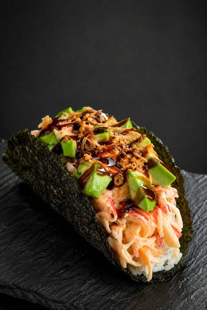 Spicy Crab Sushi Taco.