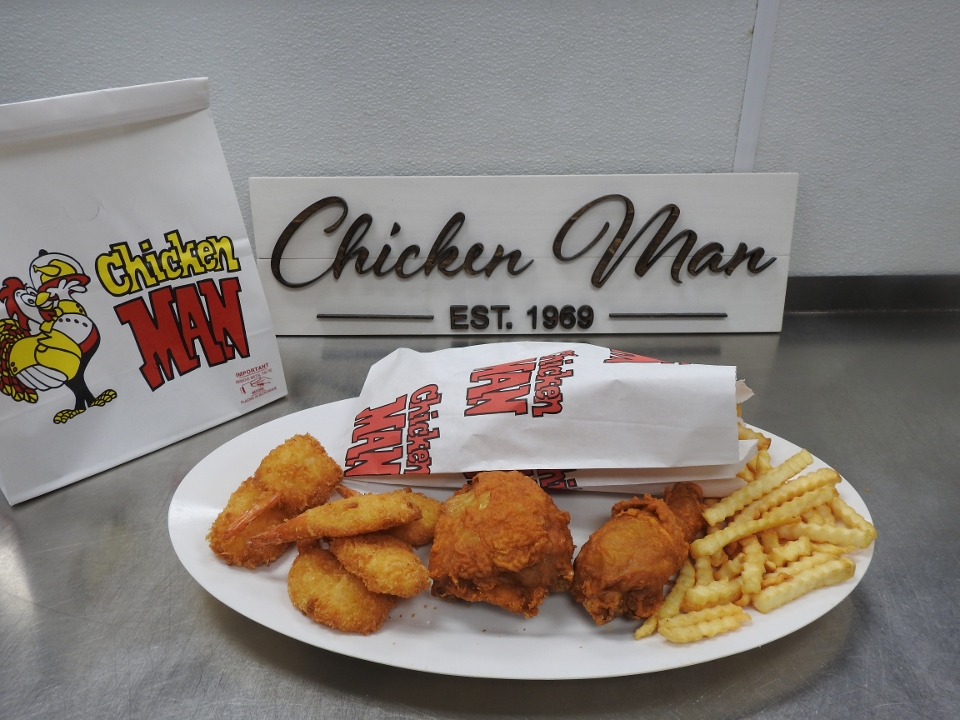 Chicken & Shrimp Bucket & Fries.