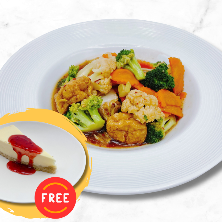 Mixed Vegetables Stir Fry (with FREE New York Cheesecake).