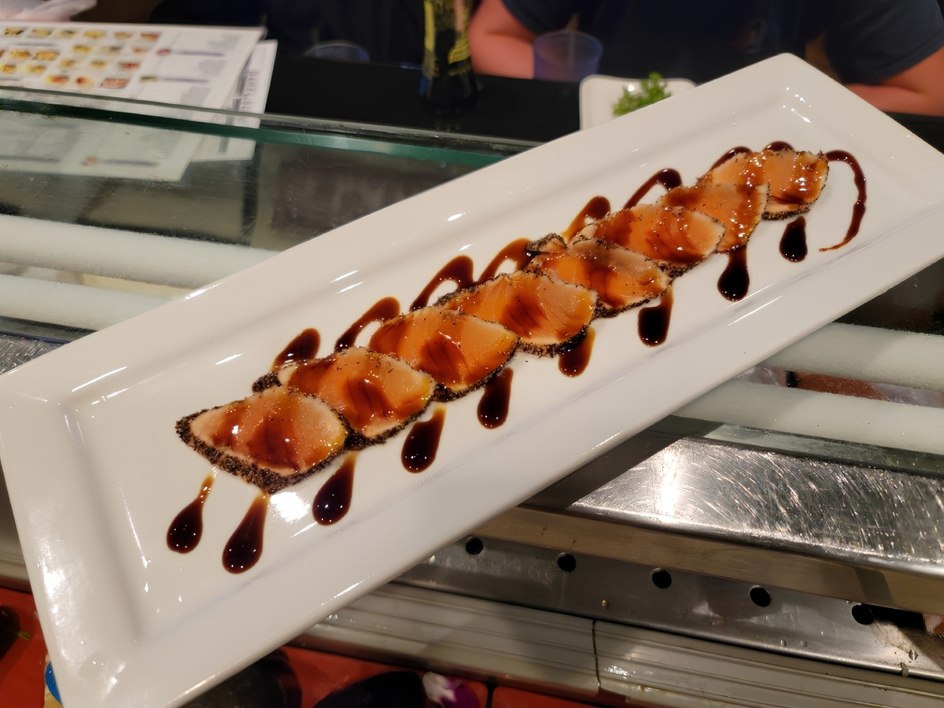 SA5-PEPPER SEARED SALMON CARPACCIO.