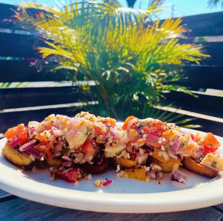 SHRIMP BRUSCHETTA.