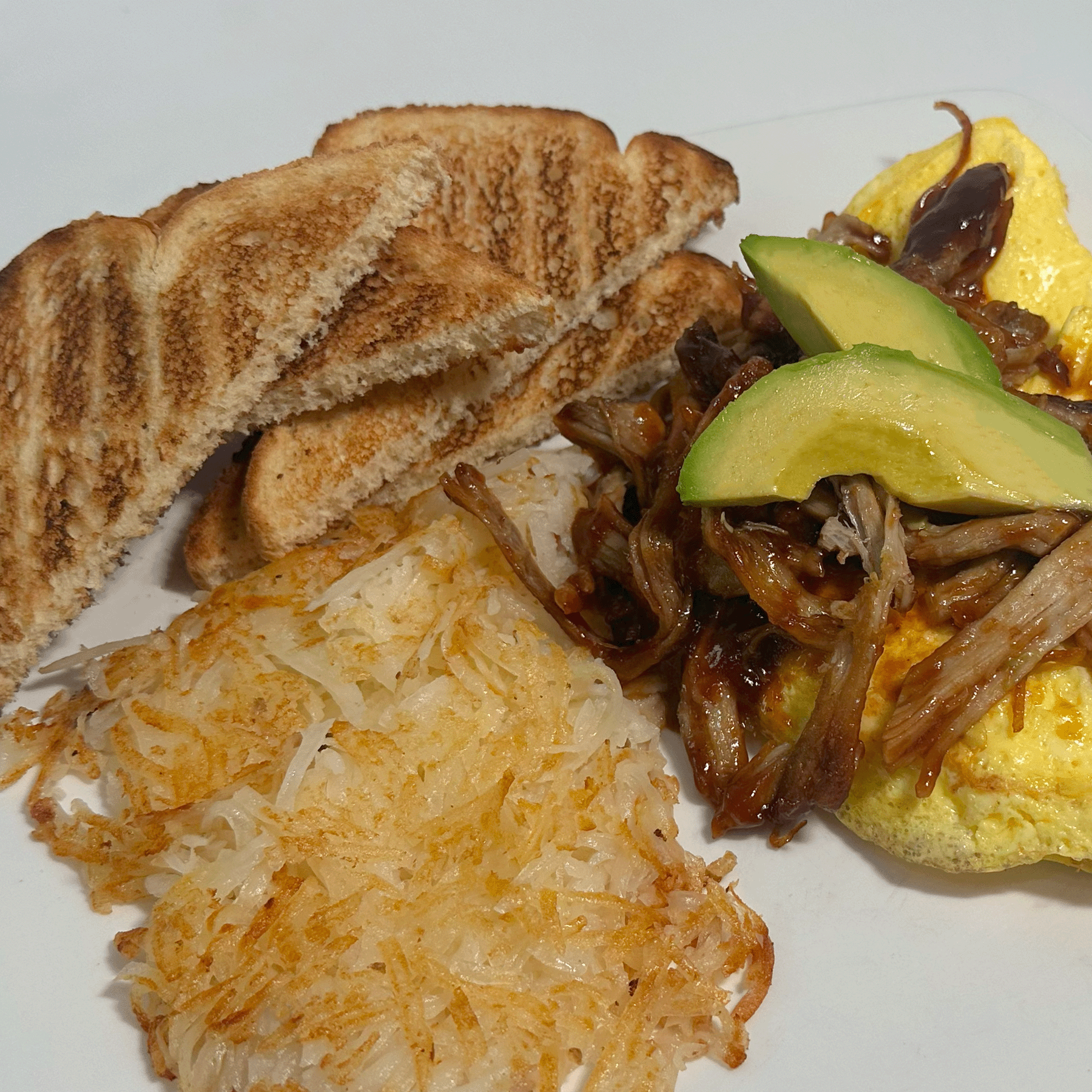 PULLED PORK OMELET.