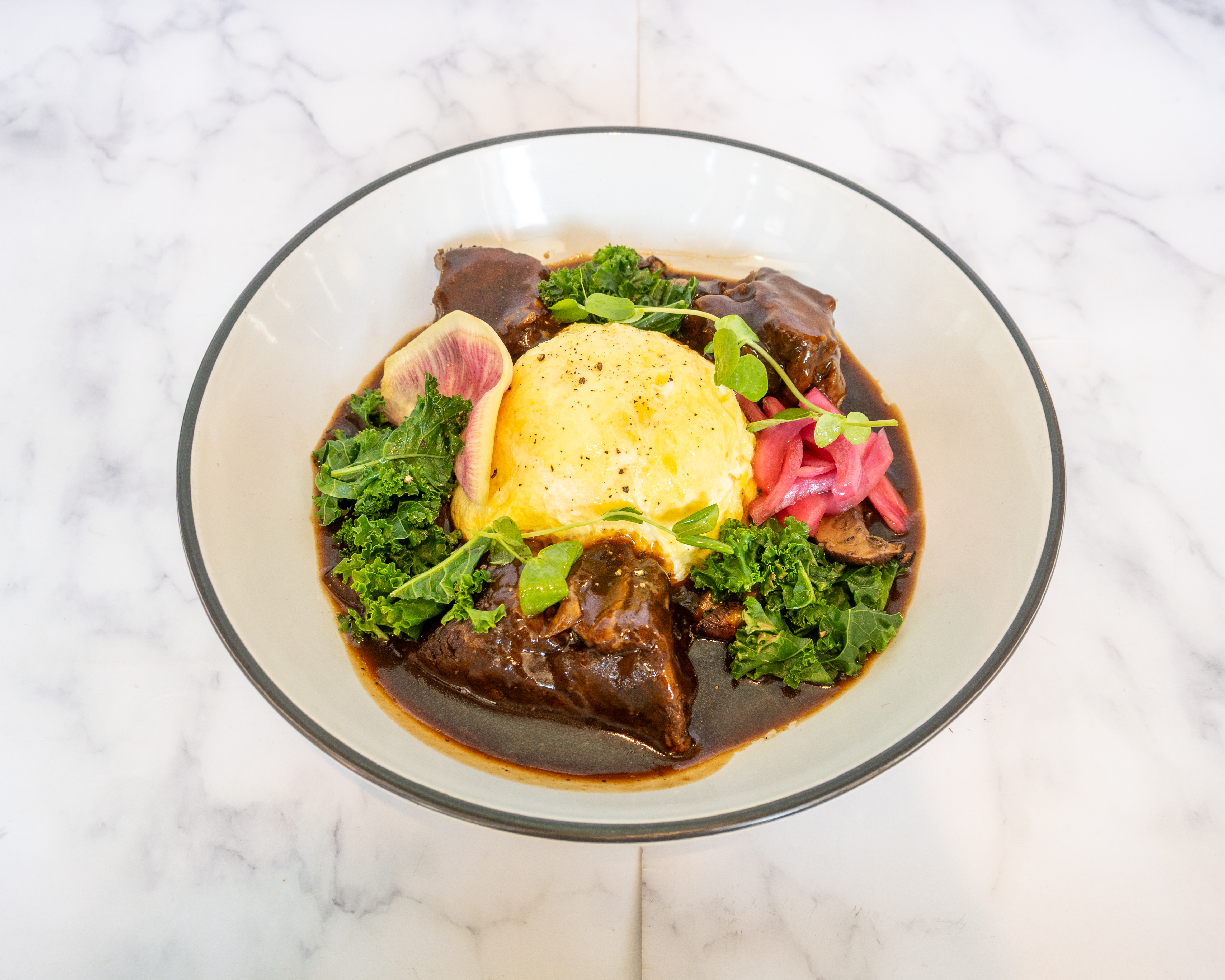 Short rib omurice.