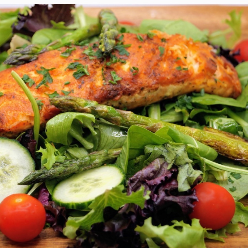 Blackened Salmon Salad.