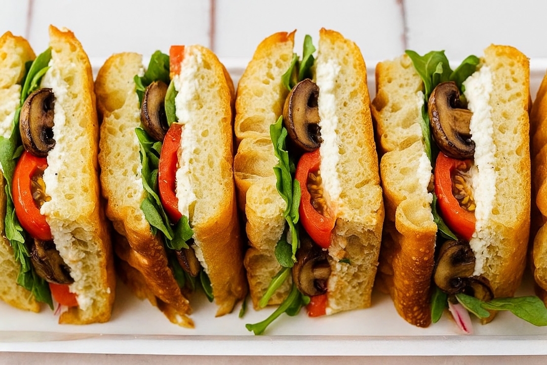 Veggies Baby Focaccia Sandwich Platter.