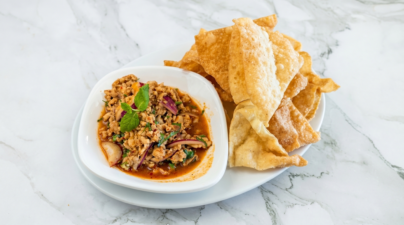 S8 Tom Yum Wonton Nachos.