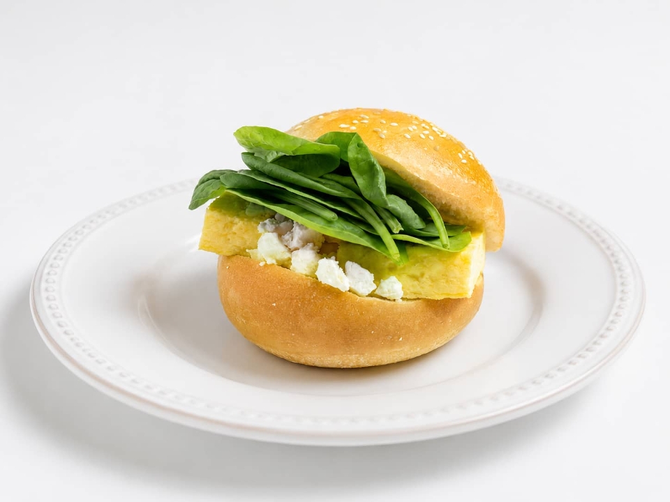 Spinach, Feta & Egg Sandwich.